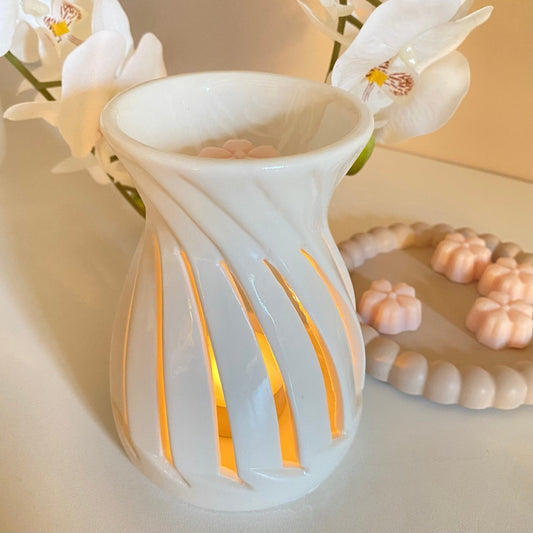 brûle parfums Corta en céramique blanche