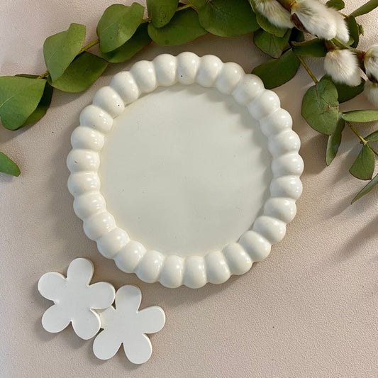 Plateau rond en Jesmonite Bullit blanc