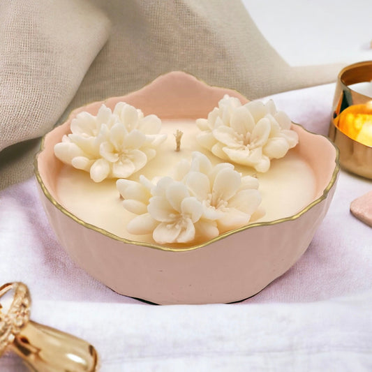 Bougie parfumée coupe fleurie