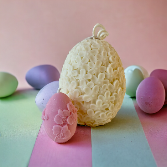 Oeuf fleuri en cire végétale, 600g