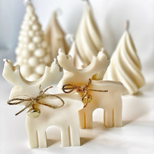 Bougie en forme d'Élan, parfumée pour fêter l'arrivée de Noël