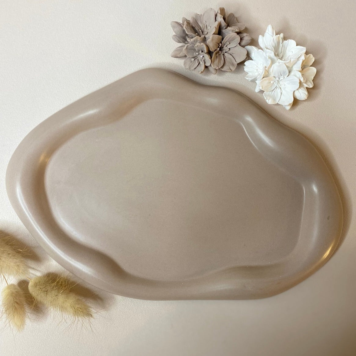 Plateau Nuage ombre brulée en Jesmonite