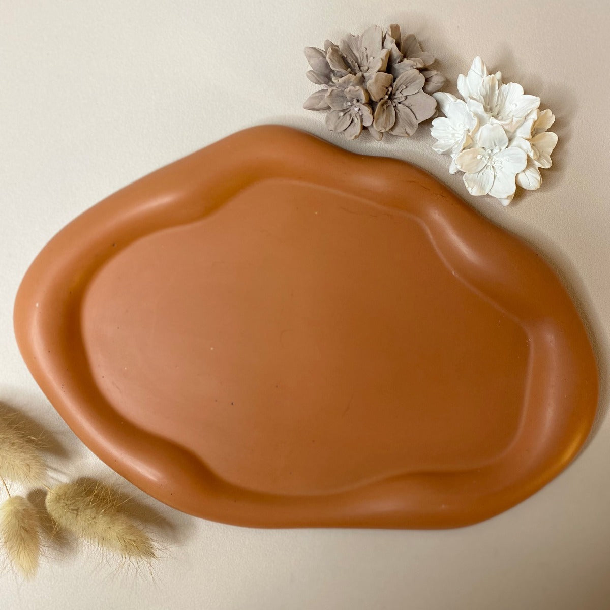 Plateau Nuage Terracotta en Jesmonite
