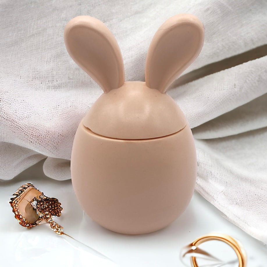 Bougie végétale parfumée et son pot en jesmonite Rose
